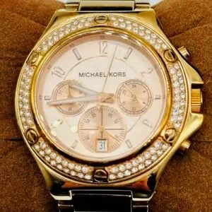 MICHAEL Michael Kors Rose Gold-tone Crystal Chronograph Ladies Watch MK5450 MK Michael Kors Rose Gold Crystal Chronograph Women main image 3